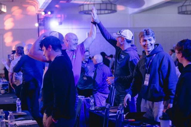 Conference audience cheering